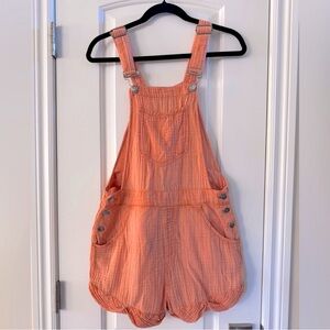 Pilcro Anthropologie Gauze 100% Cotton Overalls Peach 8 Boho Girlcore Twee Y2K